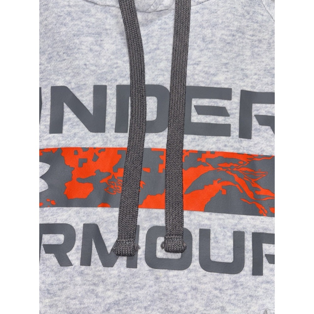 Under Armour Orange Camo Strip Hoodie Sweatshirt Size M Loose Fit - Picture 3 of 8